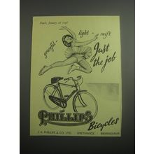 1948 Phillips Bicycles Ad - Graceful - light - swift Just the job