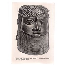 AFRICAN BRONZE HEAD, BRISTOL unused vintage postcard RP =