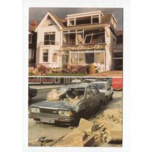 1987 Hurricane at Cliff Parade Leigh-on-Sea & Taxi at Southend Postcard Essex E