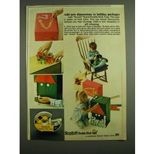 1971 Scotch Double Stick Tape Ad - Add new dimensions to holiday packages
