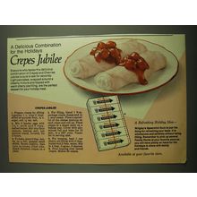 1971 Wrigley's Doublemint Gum Advertisement - recipe for Crepes Jubilee