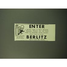 1950 Berlitz School of Language Ad - Enter