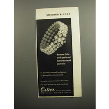 1952 Ostier Bracelet Ad - Winds pearls and diamonds around your wrist