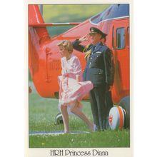 Embarrassed Princess Diana Dress Shows Underwear Helicopter Postcard