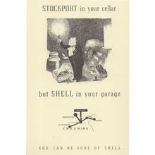 Stockport Manchester In Your Cellar Shell Petrol Map Comic Postcard