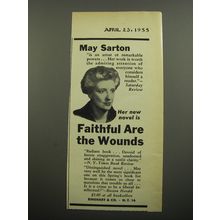 1955 Rinehart & Company Book Ad - Faithful are the Wounds by May Sarton
