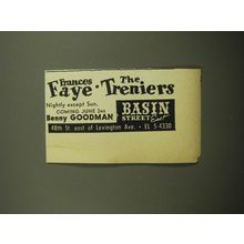 1960 Basin Street East Club Ad - Frances Faye, The Treniers, Benny Goodman