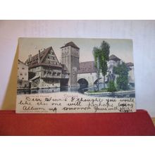 HENKERSTEG und WEINSTADEL, NURNBERG, GERMANY used antique postcard 1904 pm =