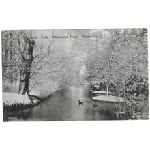 Orwell Park, Wilderness Pond, Winter, Ipswich, Suffolk, Postcard.