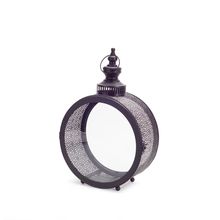 18" Black Flameless Floor Lantern Candle Holder