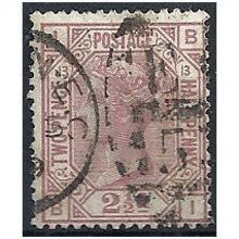 1878 SG141 2 1/2d Rosy-Mauve Plate 13 Good Used Check Letters "BI".