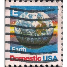 USA, SPACE, Earth globe, blue 1988, E, #3