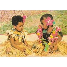 African Tribe Zulu Children Jewellary Photo Postcard