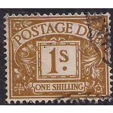GB 1968 QE2 1/-d Ochre Postage Due Used SG D74 No Wmk ( H949 )