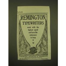 1902 Remington Typewiter Ad - Remington typewriters work with the highest speed