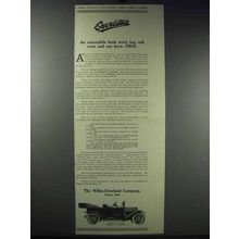 1913 Willys-Overland Model 69-T Car Ad