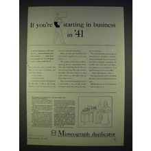 1940 Mimeograph Duplicator Ad - If Starting Business