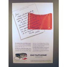 1956 Dictaphone Time-Master Dictating Machine Ad - Red Belt