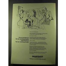 1973 Manpower Temporary Services Ad - Working Minds