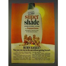 1977 Coppertone Super Shade Sunblocking Lotion Ad