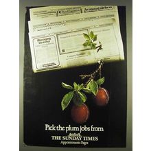 1978 The Sunday Times Ad - Pick The Plum Jobs From