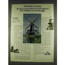 1978 KLM Royal Dutch Airlines Ad - Windmills?