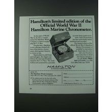 1986 Hamilton World War II Marine Chronometer Ad - Limited Edition