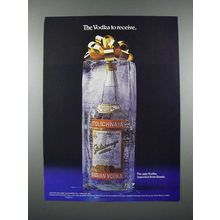 1986 Stolichnaya Vodka Ad - The Vodka to Receive