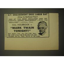 1959 Mark Twain Tonight Advertisement - N.Y. Engagement ends labor day