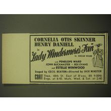 1946 Lady Windermere's Fan Play Ad - Cornelia Otis Skinner Henry Daniel