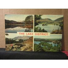 multiview, LAKE DISTRICT CUMBRIA used postcard 1978 stamp by Sanderson & Dixon =