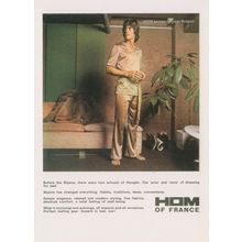 Hom French Satin Bijams Pyjamas 1970s Fashion Advertising Postcard