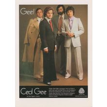 Cecil Gee Pure Wool Mens Suit 1970s Chelsea Fashion Advertising Postcard