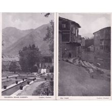 Chashma Shahi Garden Mar Canal 2x Old Kashmir India Postcard s
