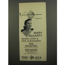 1953 The Plaza Hotel Ad - presents Mary McCarty Bambi Lynn & Rod Alexander