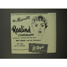 1953 Hotel St. Regis Advertisement - The Maisonette Rosalind Courtright