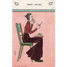 Mary Bitter Compulsive Lemon Eating Behaviour Old Comic Postcard