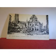 CATHEDRAL OF MALINES, GUERRE FRANCE unused antique postcard =