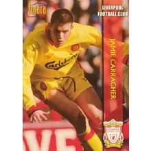JAMIE CARRAGHER 1998 Futera Rookie RC Soccer Card LIVERPOOL #19