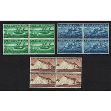 New Zealand Ships Centenary of Marlborough Province Blocks of 4 1959 MNH