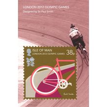 2012 Olympic Games Cycling 38p Bicycle Race Isle Of Man Postcard
