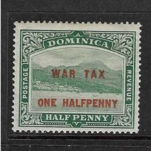 DOMINICA 1916 WAR TAX OVERPRINT ON 1/2d MINT SG55