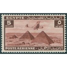 Egypt 1943 5m brown-lake Air Mail SG285 unused