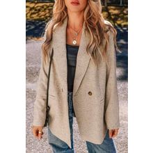 Oatmeal Single Breasted Elegant Suit Jacket