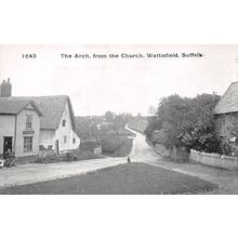 The Arch, from the Church, Wattisfield, Suffolk : Pawsey printed postcard 1643