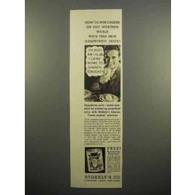 1938 Stokely's Grapefruit Juice Ad - Hot Weather Meals