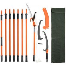 Manual Pole Saw, 7.3-27 ft Extendable Tree Pruner, Sharp Steel Blade and Sci...