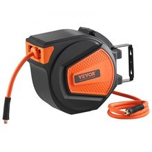 Retractable Air Hose Reel, 3/8 IN x 50 FT Hybrid Air Hose Max 300PSI, Air Co...
