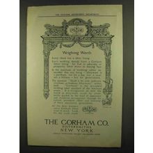 1911 Gorham Silverware Ad - Weighing Worth