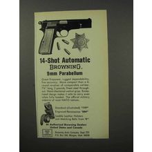 1970 Browning 9mm Parabellum Pistol Ad - 14-Shot